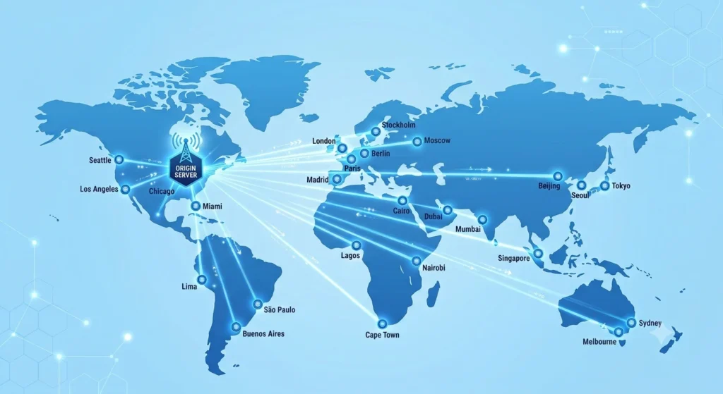 CDN server nodes reducing website latency