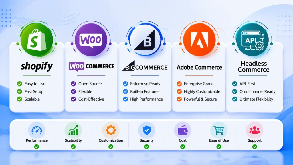  Comparing Shopify, WooCommerce, BigCommerce, Adobe Commerce, and headless commerce