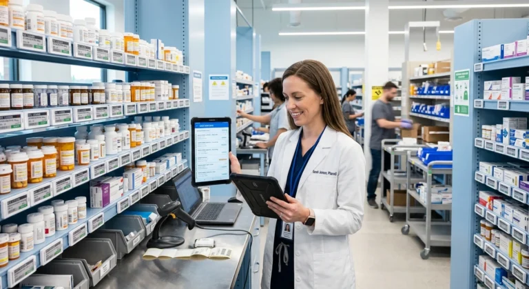 Adobe Commerce for Pharmacy eCommerce dashboard in a pharmacy fulfillment center