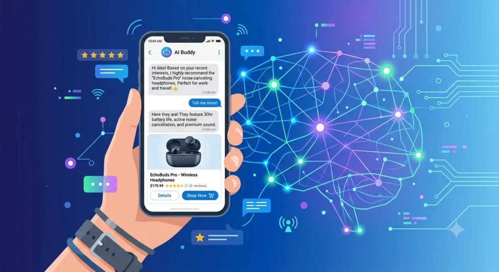 AI assistant recommending a product through GEO optimization
