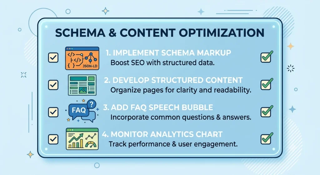 Checklist illustration for combining GEO and SEO strategy
