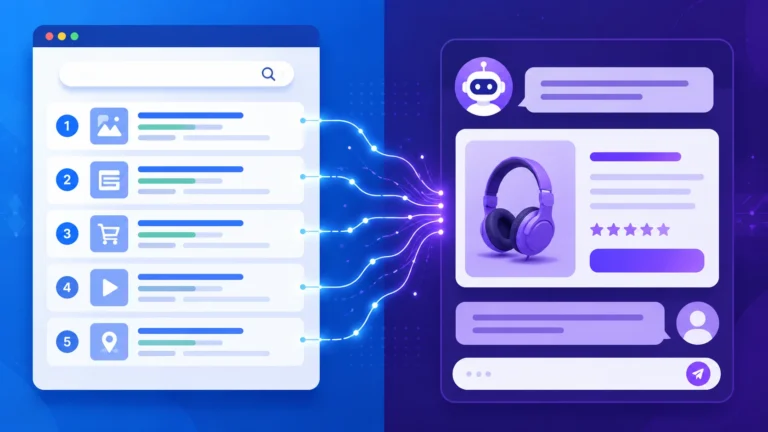 GEO vs SEO comparison illustration for eCommerce search visibility