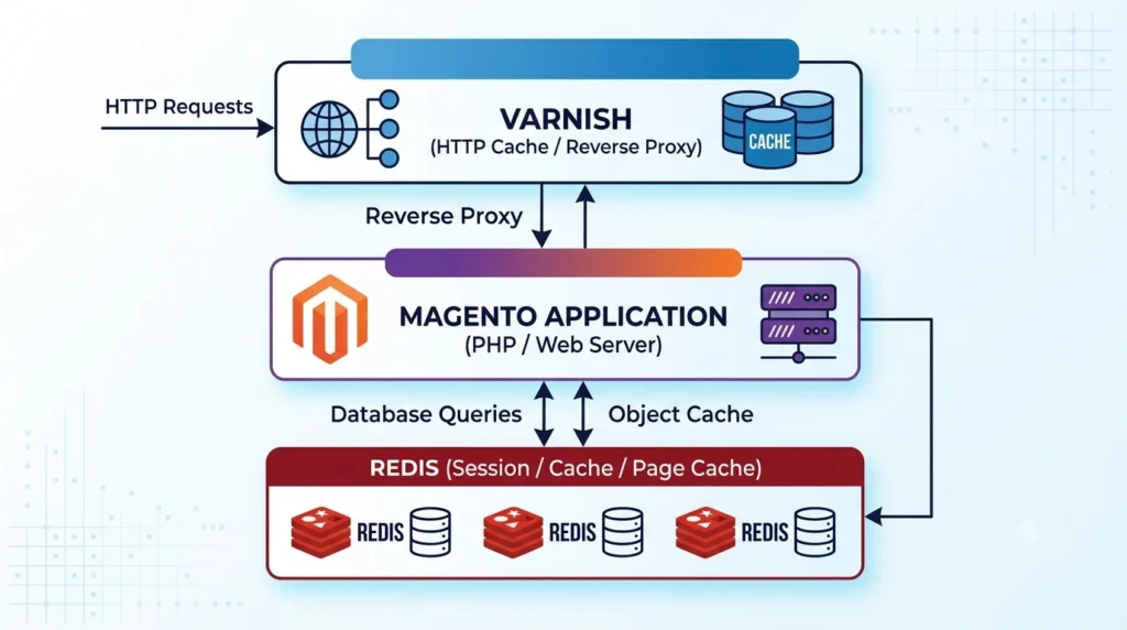 magento caching architecture varnish redis diagram