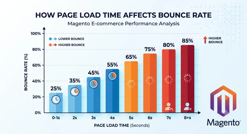 magento site slow bounce rate chart