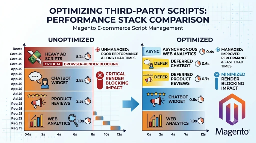 magento third party scripts load time infographic