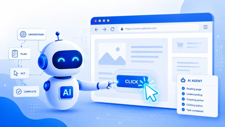 agentic browsing AI agent navigating a website interface