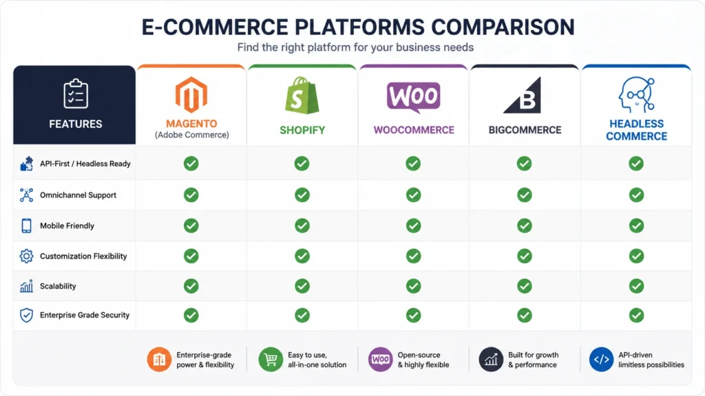 comparison of e-commerce platforms for agentic browsing compatibility