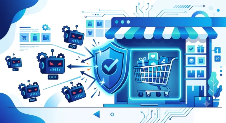 bot traffic and checkout abuse prevention illustration for online stores