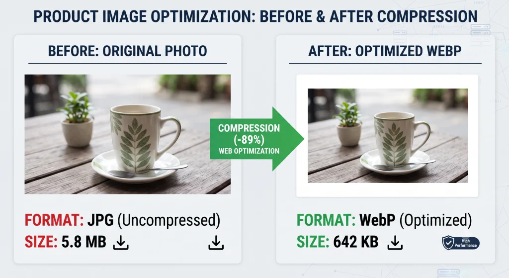 Image optimization step for improving website speed