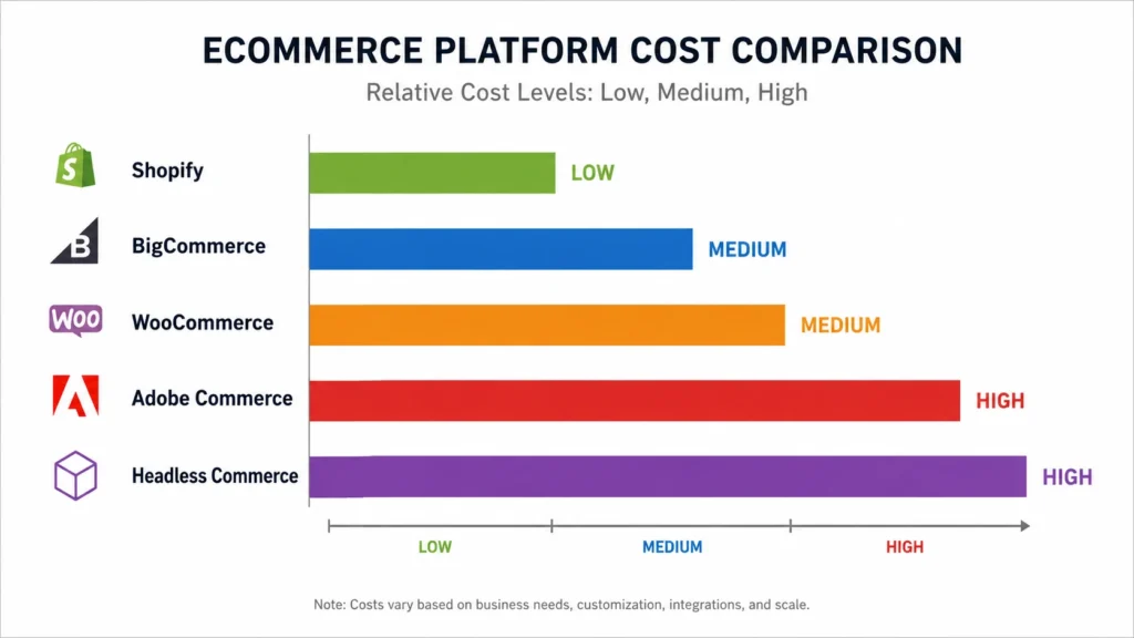 Budget breakdown chart for a Magento 1 end of life migration