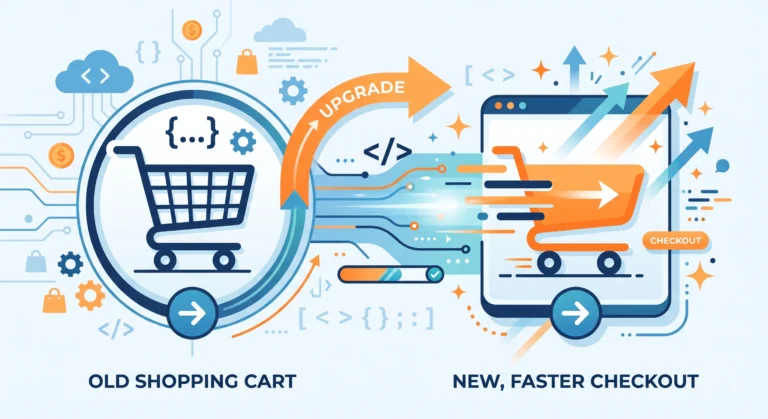 Magento 1 to Magento 2 migration risk checklist illustration