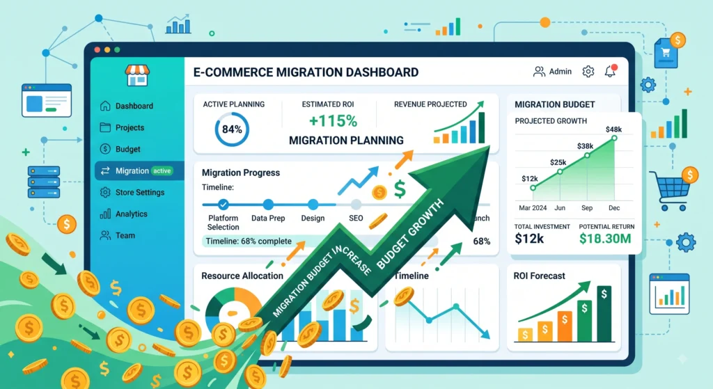 Magento migration budget overview illustration