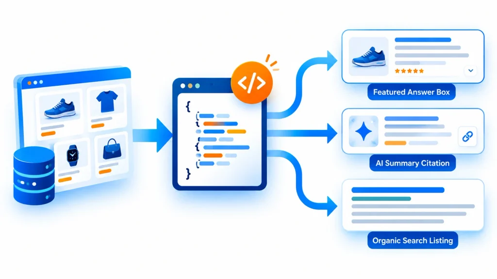 AEO, GEO, and AI visibility workflow for ecommerce product data and organic traffic