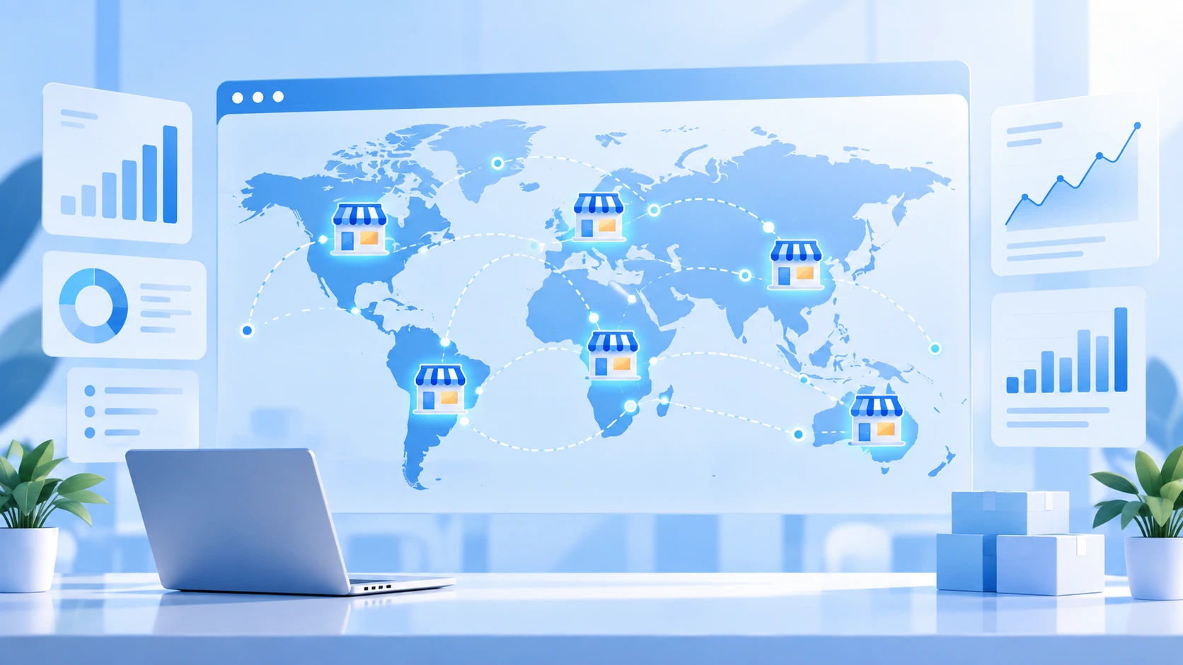 Adobe multi architecture dashboard showing global eCommerce store management