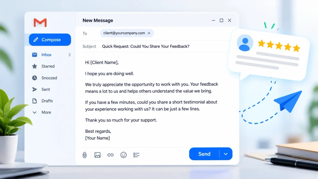 how to ask for a client testimonial email example