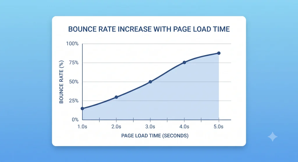 Chart showing how Magento 2 speed affects bounce rate