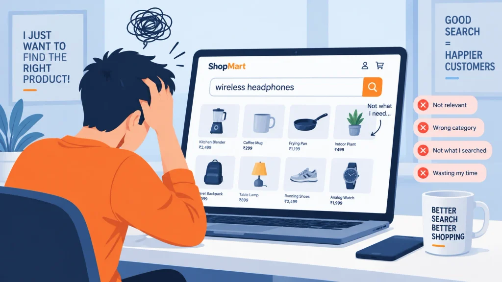 Magento search returning irrelevant results confuses an online shopper