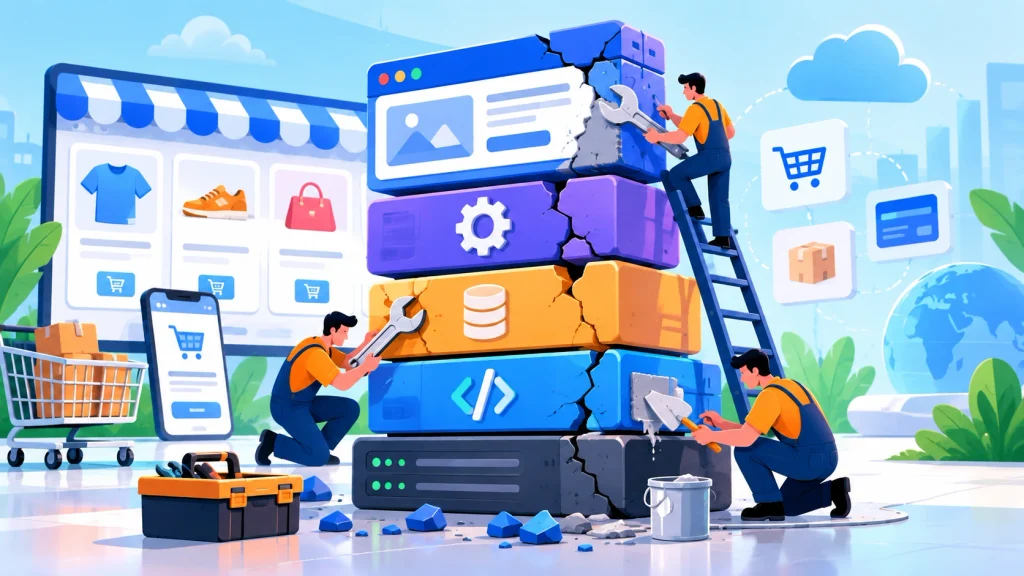 Repairing common technical mistakes in a growing online store