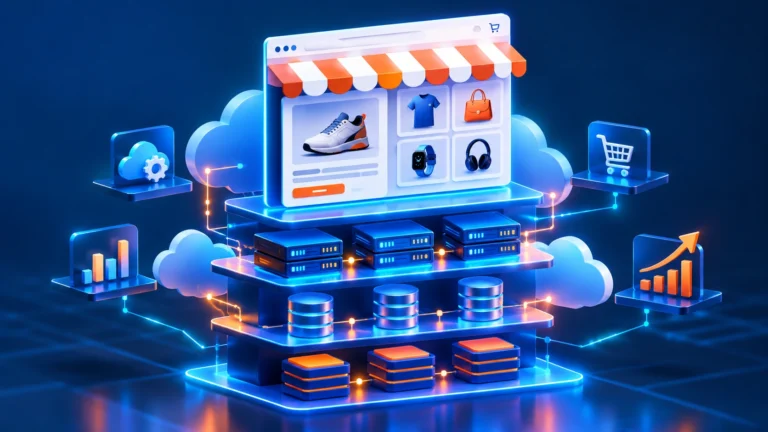 Magento store architecture layers supporting a growing online store