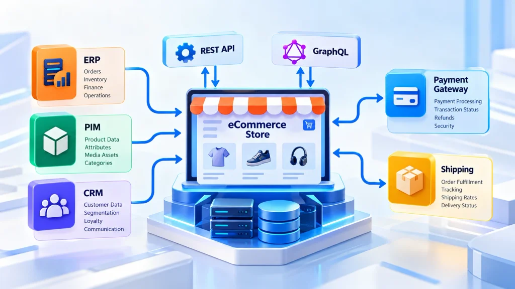 Adobe Commerce integration testing data flow across ecommerce backend systems