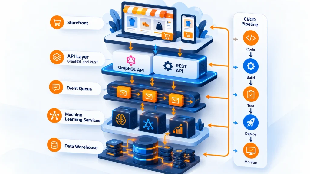 Architecture for AI in eCommerce on Magento 2 Commerce Cloud with a DevOps pipeline