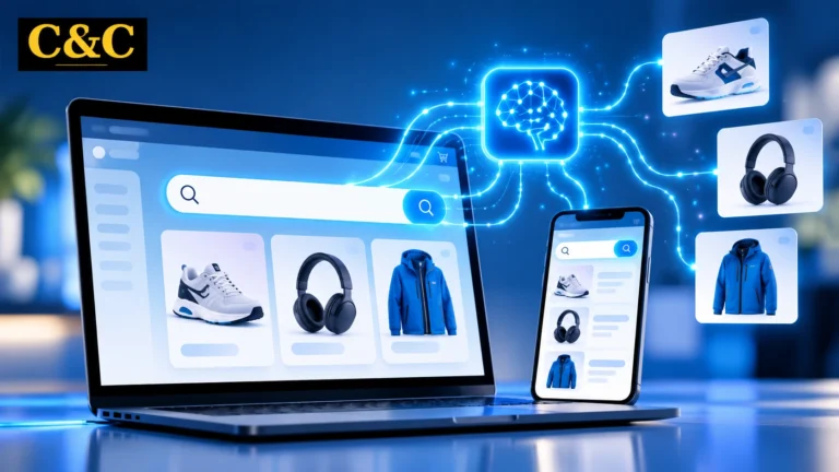AI-powered product search interface showing intelligent results on an eCommerce store