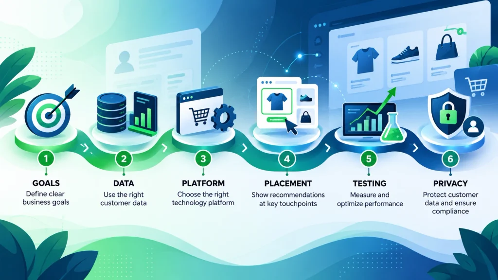 Roadmap showing the steps for launching a new ecommerce website