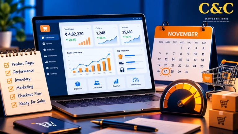 Black Friday 2026 ecommerce preparation checklist on a laptop dashboard