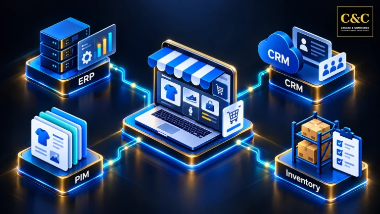 eCommerce API integration services connecting ERP, CRM, PIM, and inventory systems