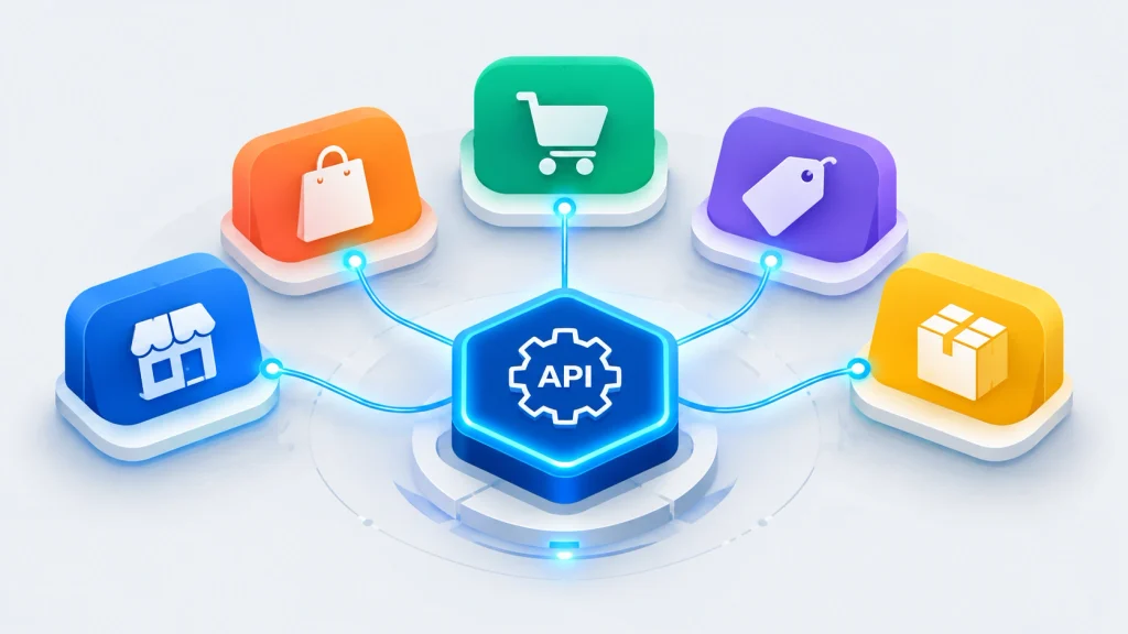 Five eCommerce platforms: Magento, Adobe Commerce, Shopify, WooCommerce, and BigCommerce.
